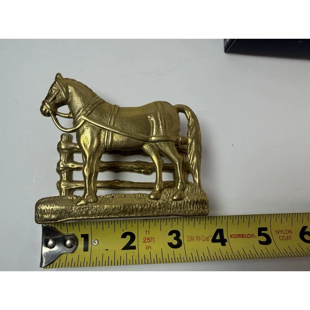 Brass Horse Letter Napkin Holder Business‎ Cards Desk Organizer Made Italy